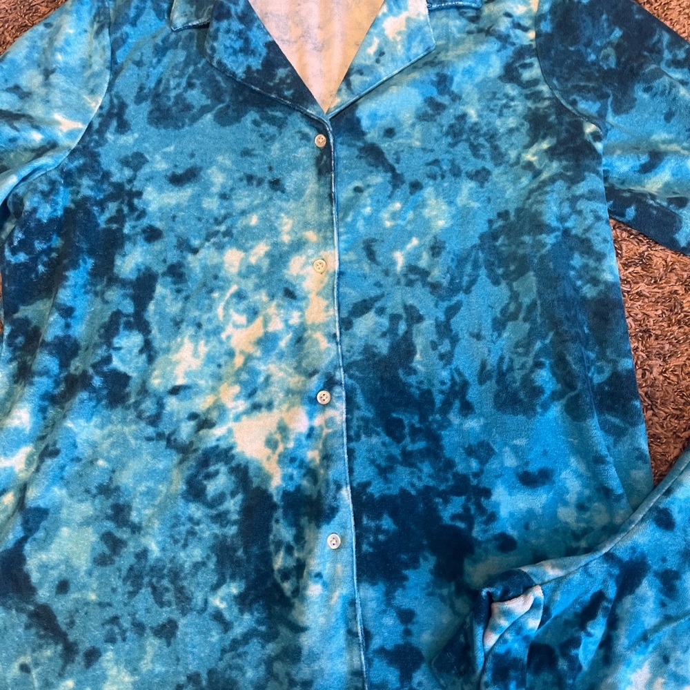 Lands End Terry Cloth Tie Dye Two Piece Swim Suit Cover Up - Picture 8 of 11
